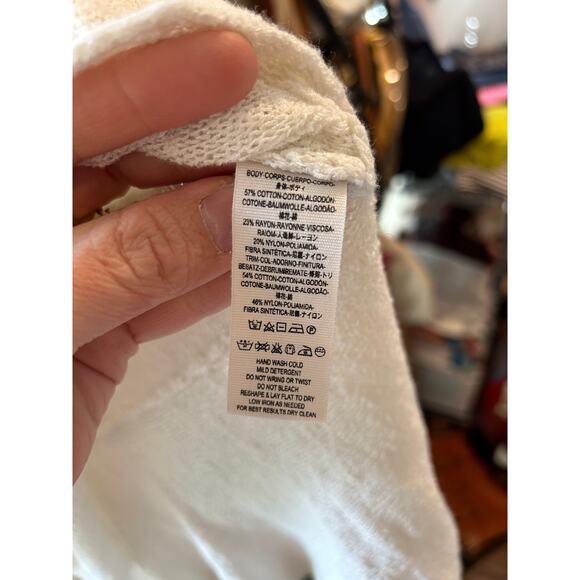 Free People off-white pullover long sleeve top ethereal ballet core,cottage core - Picture 6 of 6